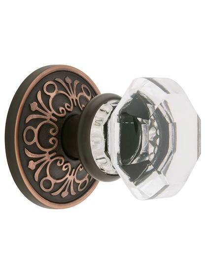 Lancaster Door Set With Old Town Crystal Knobs in Oil Rubbed Bronze.